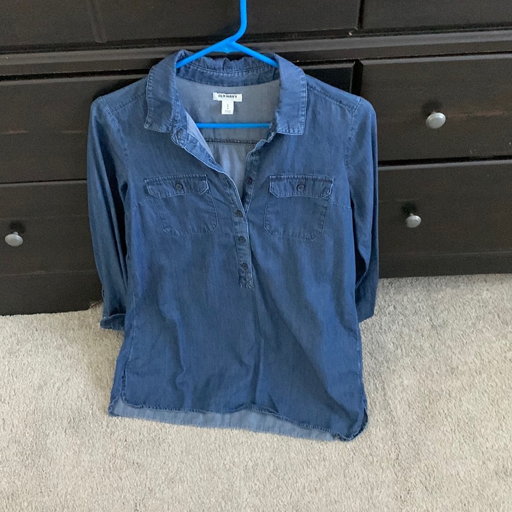 Old Navy denim tunic blouse Size S